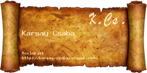 Karsay Csaba névjegykártya
