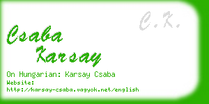 csaba karsay business card